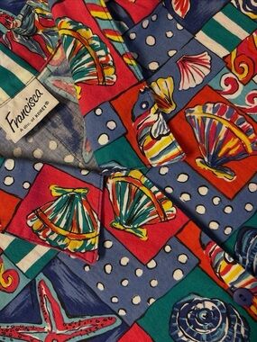 Vintage Evan-Picone Seashell Print Shirt
